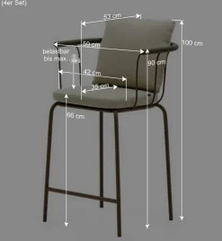 Wohnen Hocker<Outdoor Barstuhl mit 66 cm Sitzhöhe - Ragusca (4er Set)