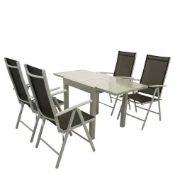 Wohnen Sitzgruppe<Outdoor Essgruppe aus Aluminium - Trenta (fünfteilig)
