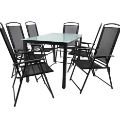 Wohnen Sitzgruppe<Outdoor Essgruppe in modernem Design - Fridamo (siebenteilig)