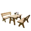 Wohnen Sitzgruppe<Outdoor Sitzgruppe Brixen aus Kiefer Massivholz (dreiteilig)