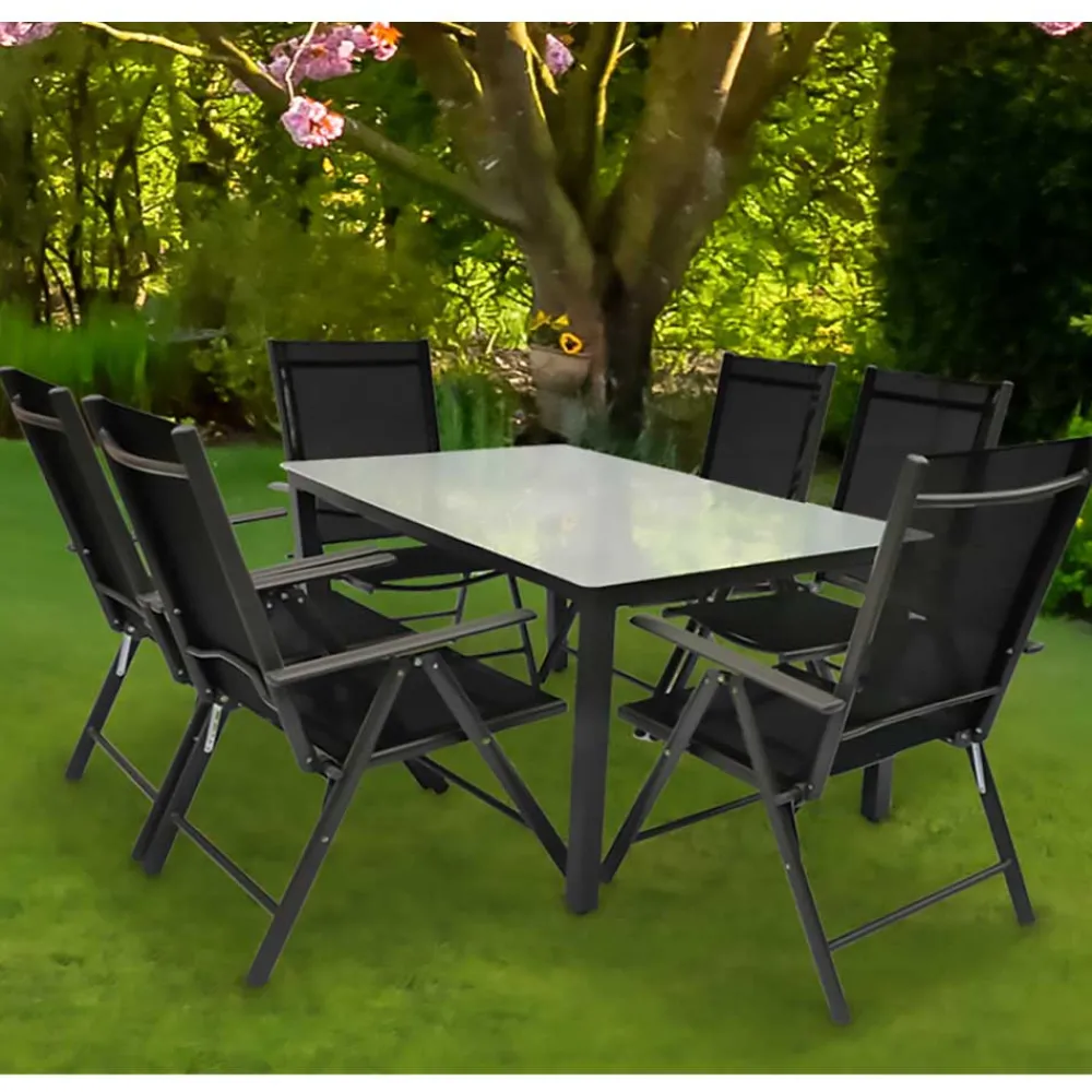 Wohnen Sitzgruppe<Outdoor Sitzgruppe mit Glastisch - Franatico (siebenteilig)