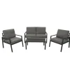 Wohnen Sitzgruppe<Outdoor-Lounge Set aus Aluminium - Zebrano (vierteilig)