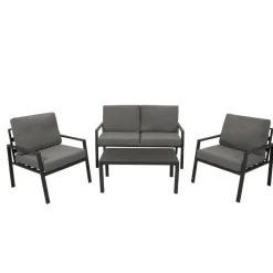 Wohnen Sitzgruppe<Outdoor-Lounge Set aus Aluminium - Zebrano (vierteilig)