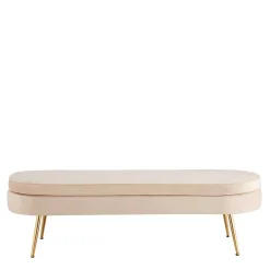 Wohnen Sitzbank<Ovale Polsterbank in Beige & Gold - Mamoud