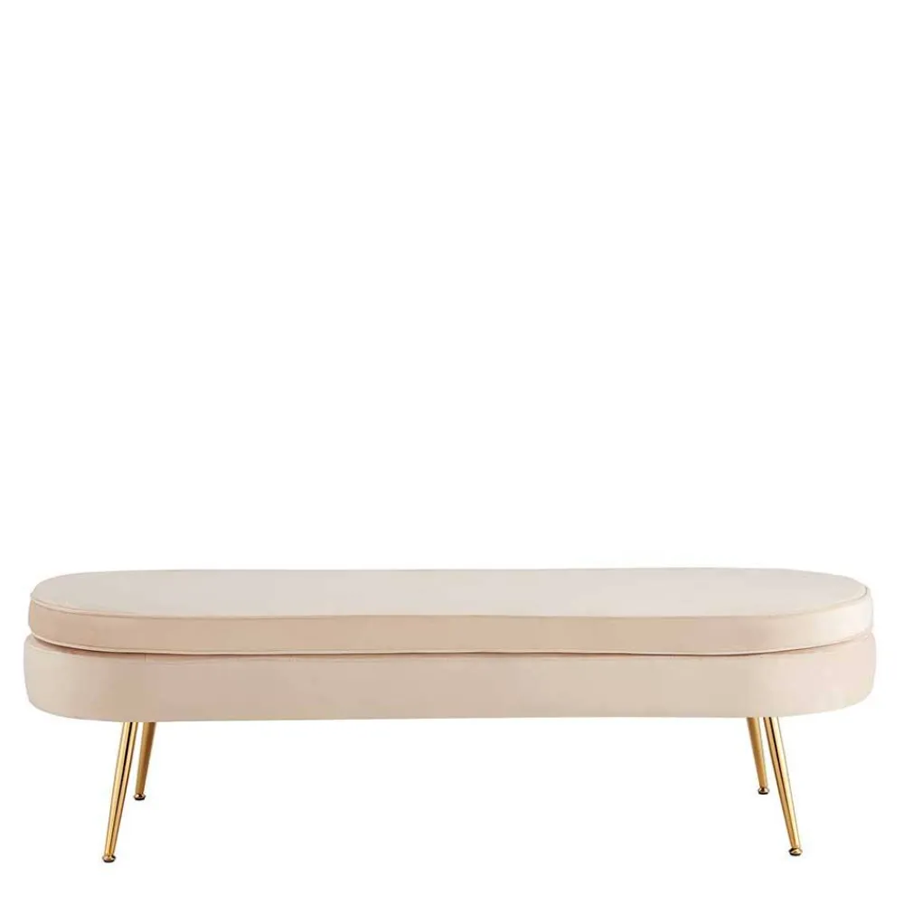 Wohnen Sitzbank<Ovale Polsterbank in Beige & Gold - Mamoud