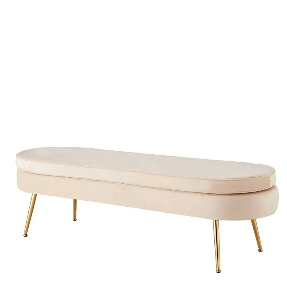 Wohnen Sitzbank<Ovale Polsterbank in Beige & Gold - Mamoud
