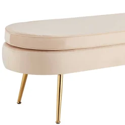 Wohnen Sitzbank<Ovale Polsterbank in Beige & Gold - Mamoud