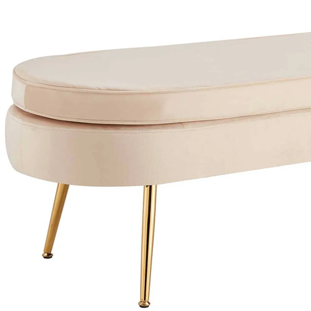 Wohnen Sitzbank<Ovale Polsterbank in Beige & Gold - Mamoud