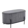 Wohnen Hocker<Ovale Polsterbank in Grau Cord - Carlisona