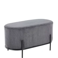 Wohnen Hocker<Ovale Polsterbank in Grau Cord - Carlisona