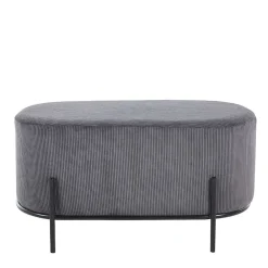 Wohnen Hocker<Ovale Polsterbank in Grau Cord - Carlisona
