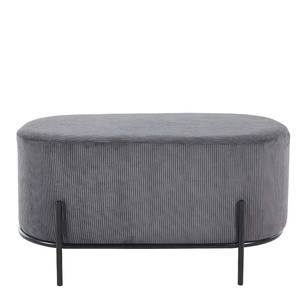 Wohnen Hocker<Ovale Polsterbank in Grau Cord - Carlisona