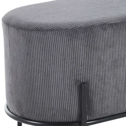 Wohnen Hocker<Ovale Polsterbank in Grau Cord - Carlisona