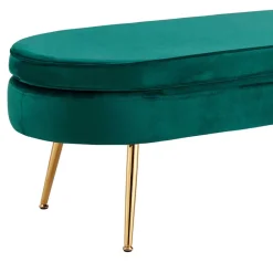 Wohnen Sitzbank<Ovale Retro Polsterbank in Grün & Gold - Lord