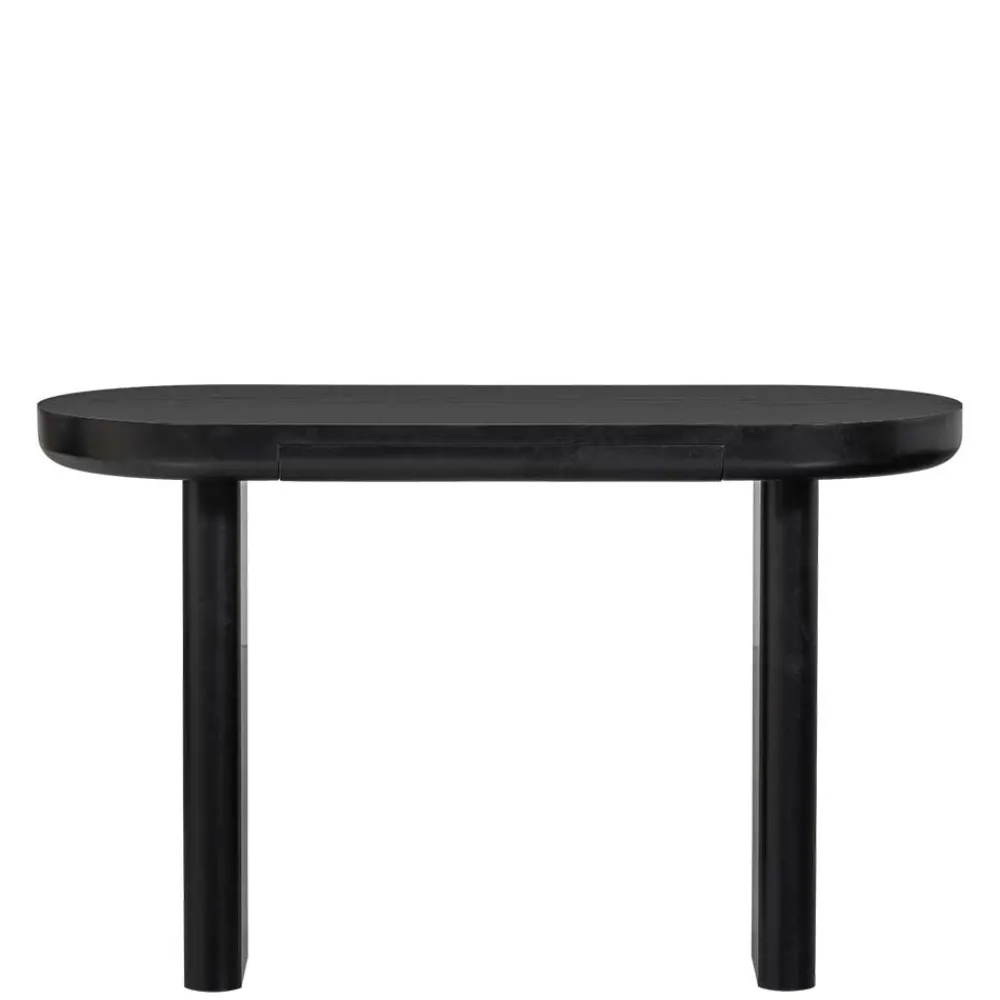 Wohnen Tische<Ovaler Design Schreibtisch in Schwarz Holzoptik - Belinda