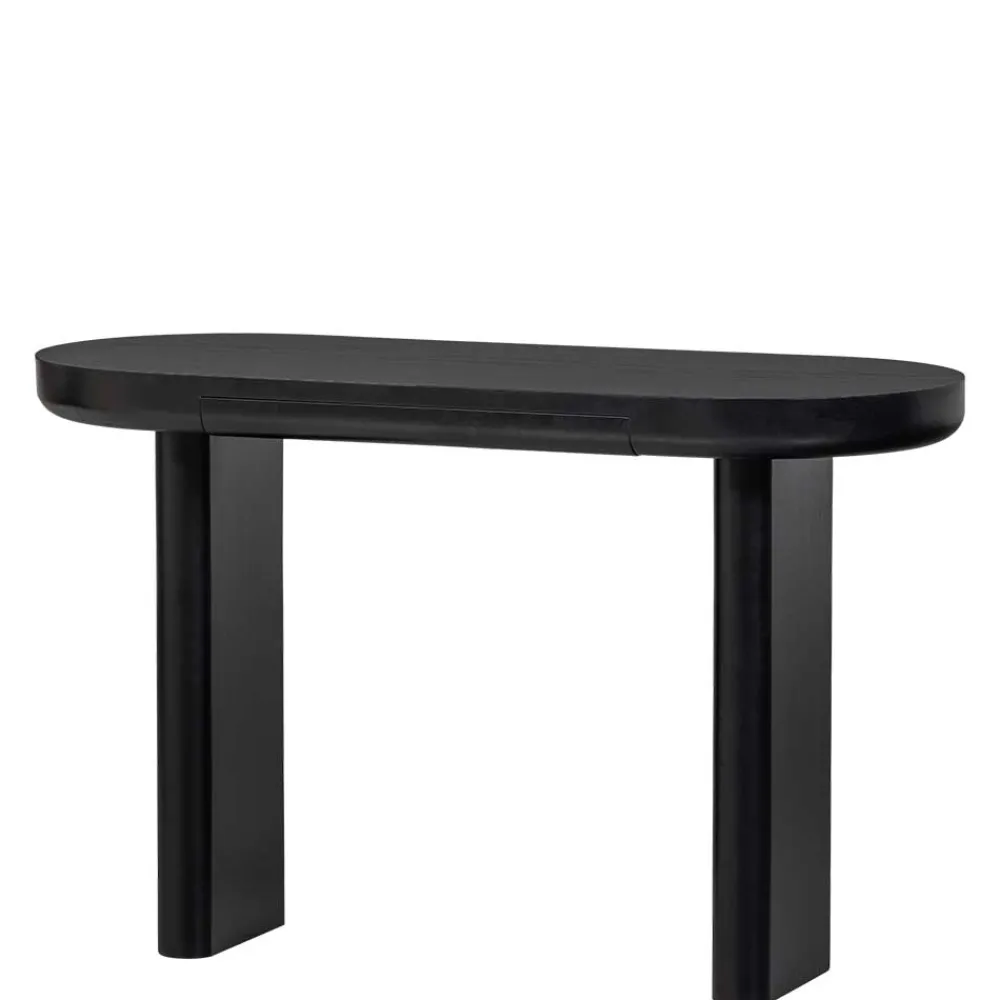 Wohnen Tische<Ovaler Design Schreibtisch in Schwarz Holzoptik - Belinda