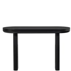 Wohnen Tische<Ovaler Design Schreibtisch in Schwarz Holzoptik - Belinda