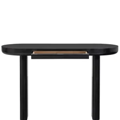 Wohnen Tische<Ovaler Design Schreibtisch in Schwarz Holzoptik - Belinda