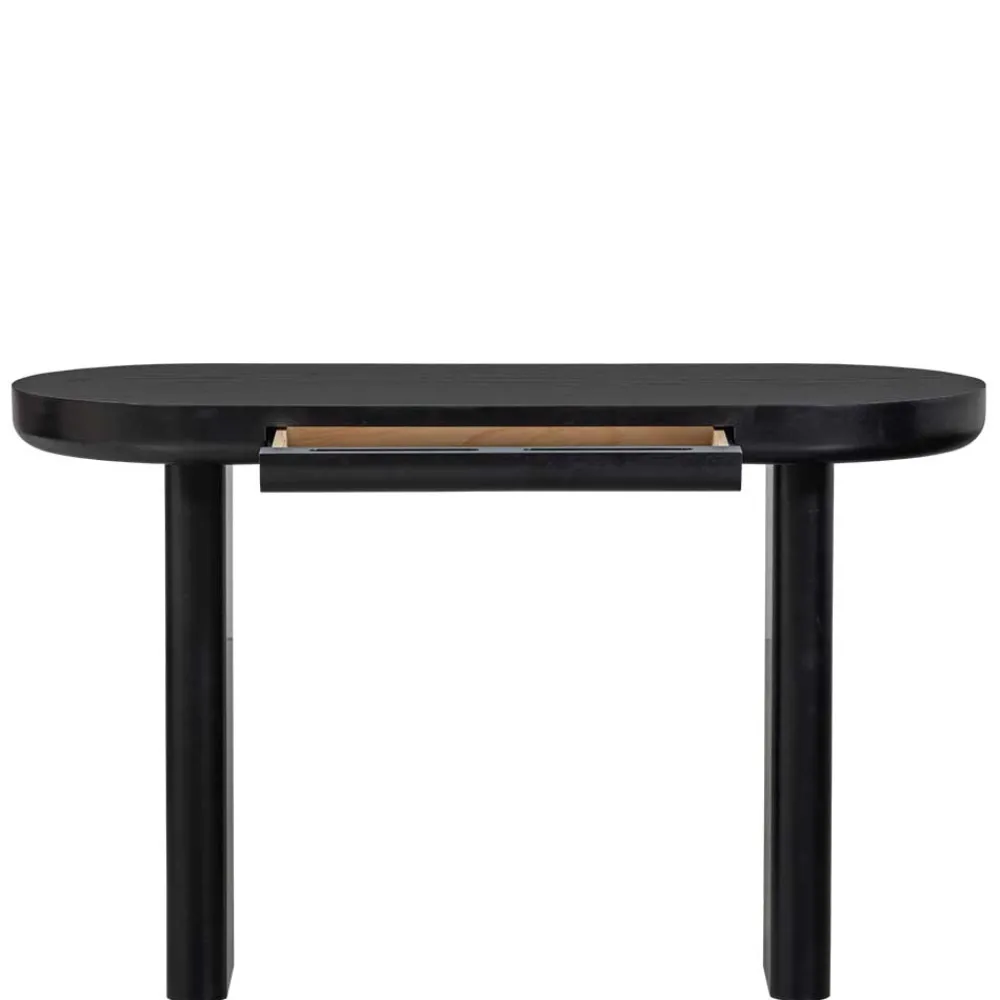 Wohnen Tische<Ovaler Design Schreibtisch in Schwarz Holzoptik - Belinda