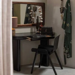 Wohnen Tische<Ovaler Design Schreibtisch in Schwarz Holzoptik - Belinda