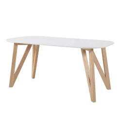 Wohnen Tische<Ovaler Designtisch in Weiß & Eichefarben - Calypso