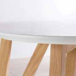 Wohnen Tische<Ovaler Designtisch in Weiß & Eichefarben - Calypso