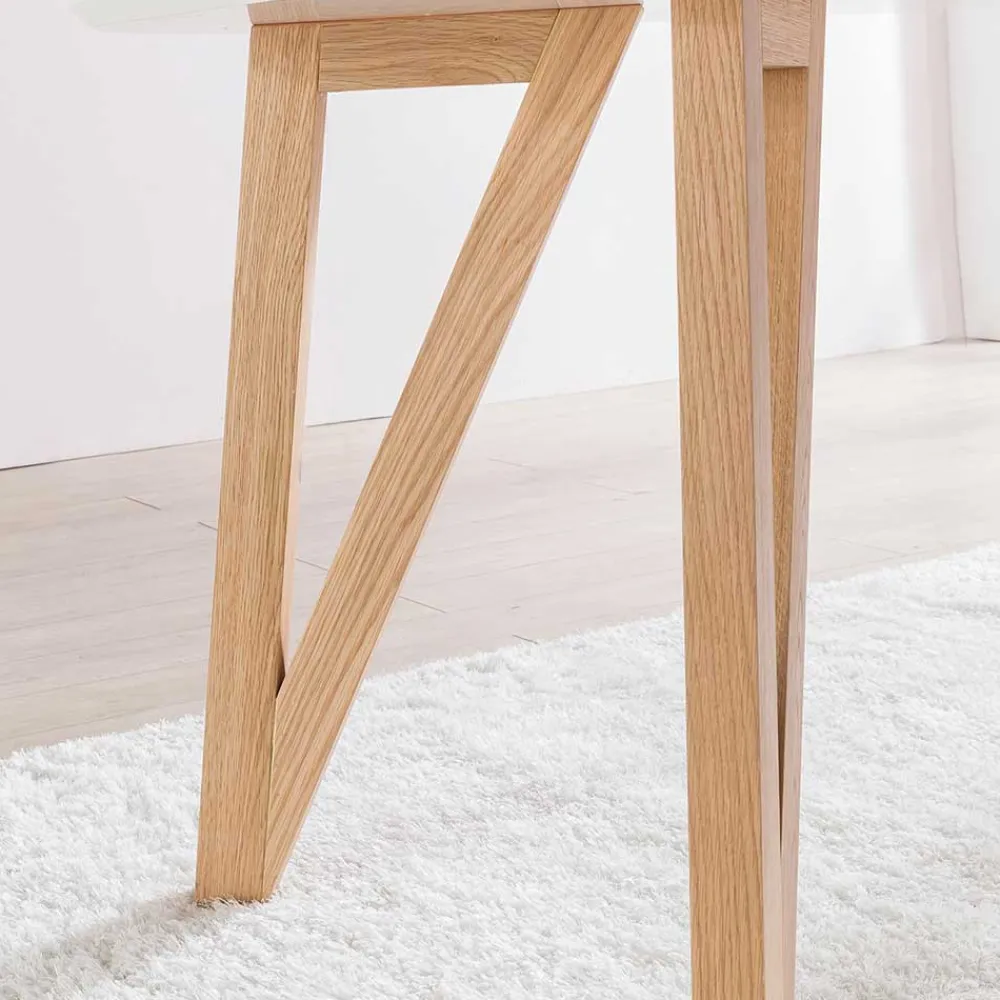 Wohnen Tische<Ovaler Designtisch in Weiß & Eichefarben - Calypso