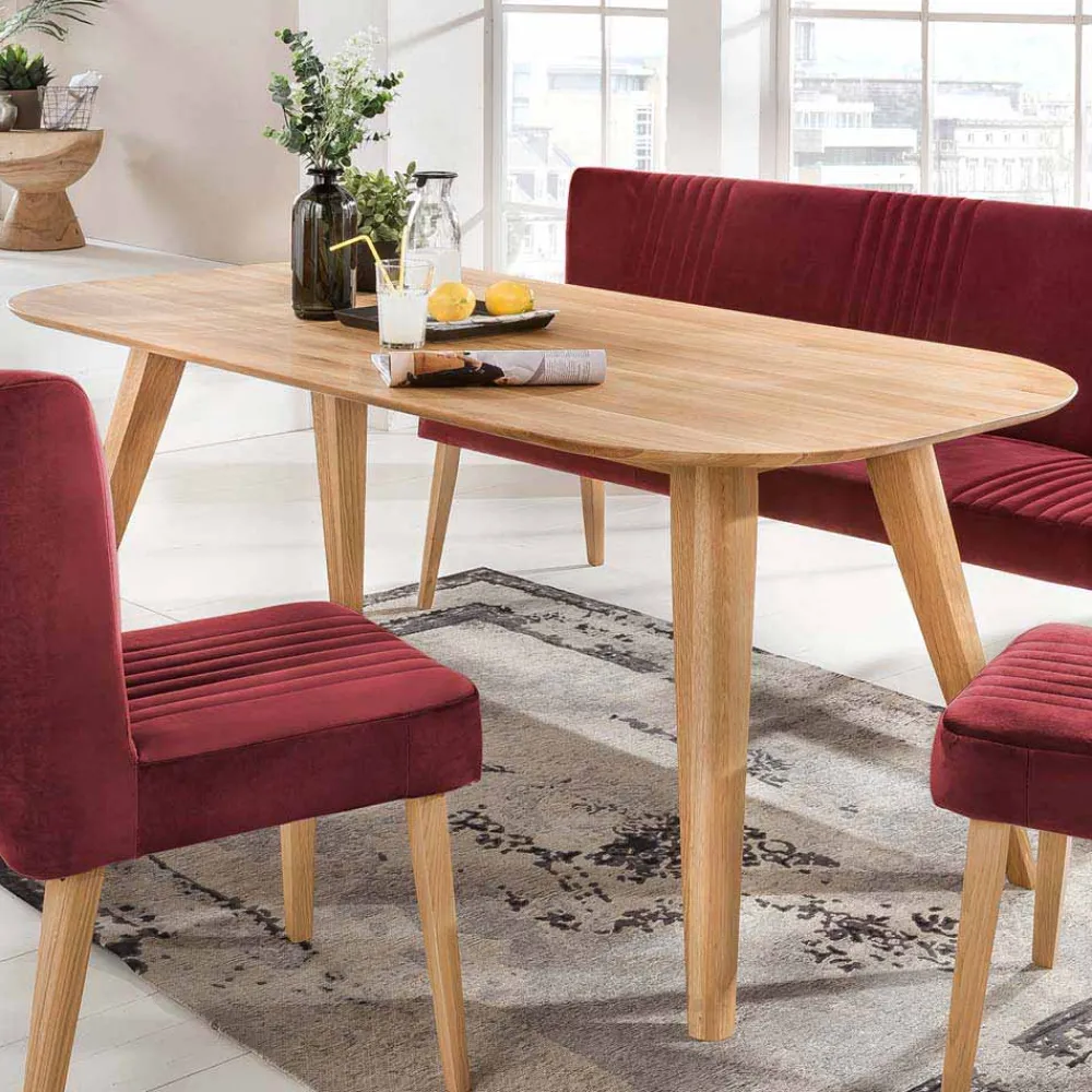Wohnen Tische<Ovaler Eichentisch Kathyn im Retro Design