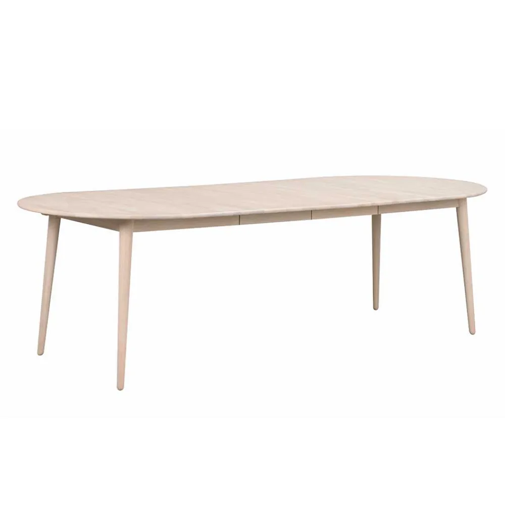 Wohnen Tische<Ovaler Esstisch verlängerbar im Skandi Design - Fleppos