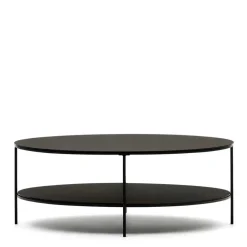 Wohnen Tische<Ovaler Sofatisch aus Glas und Metall - Calama