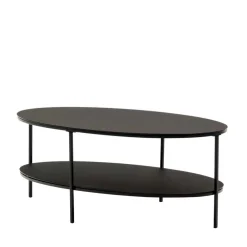 Wohnen Tische<Ovaler Sofatisch aus Glas und Metall - Calama