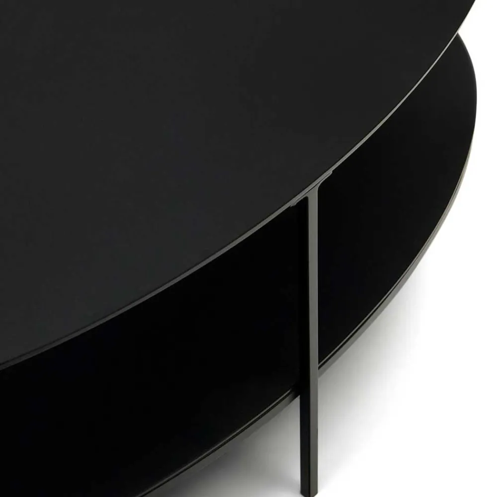 Wohnen Tische<Ovaler Sofatisch aus Glas und Metall - Calama