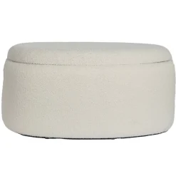 Wohnen Hocker<Ovaler XL Hocker mit Stauraum-Truhe - Barracin