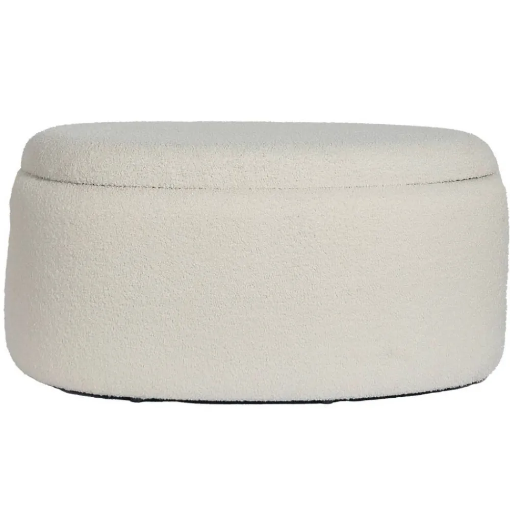 Wohnen Hocker<Ovaler XL Hocker mit Stauraum-Truhe - Barracin
