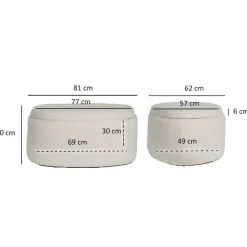 Wohnen Hocker<Ovaler XL Hocker mit Stauraum-Truhe - Barracin