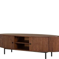 Wohnen Tv & Hifi-Möbel|Lowboards<Ovales Retro TV Lowboard aus Akazie - Chalil