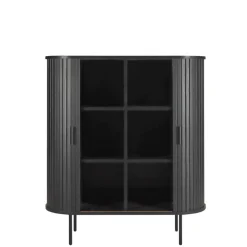 Wohnen Highboards<Ovales Schiebetüren-Highboard im Retro Design - Lurymav