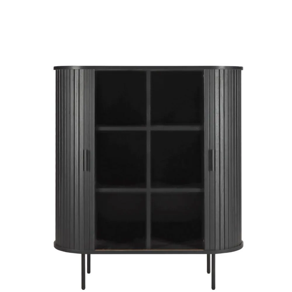 Wohnen Highboards<Ovales Schiebetüren-Highboard im Retro Design - Lurymav