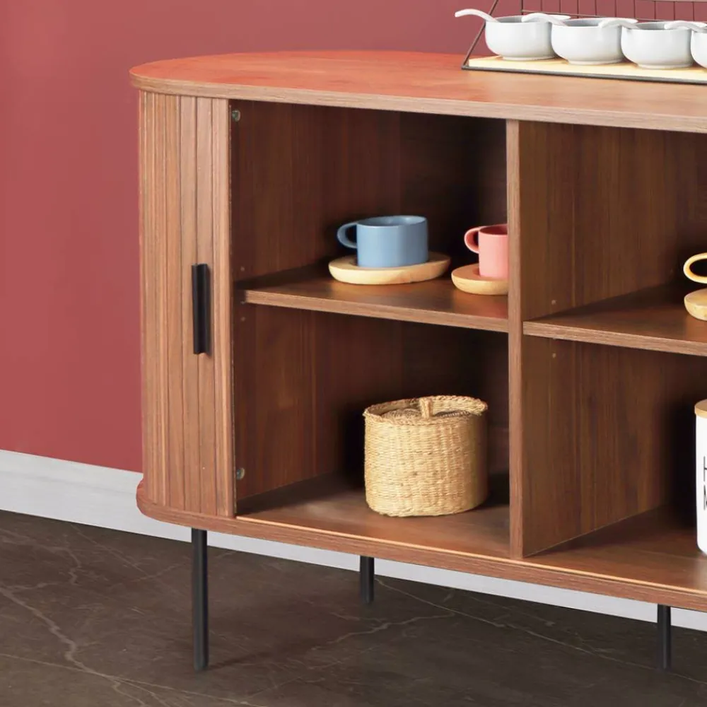 Wohnen Sideboards<Ovales Sideboard mit Schiebetüren - Arura