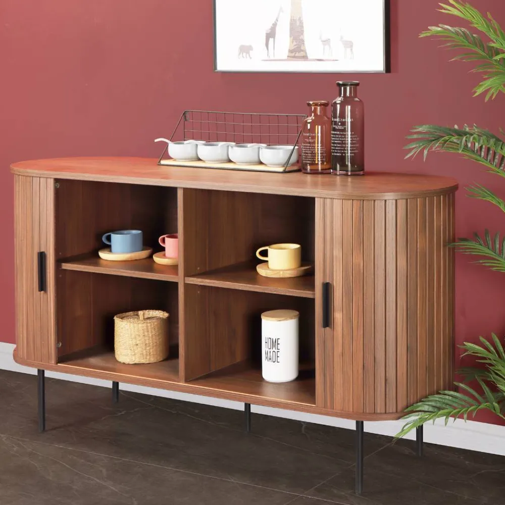 Wohnen Sideboards<Ovales Sideboard mit Schiebetüren - Arura