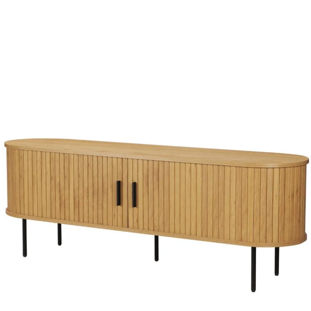 Wohnen Tv & Hifi-Möbel|Lowboards<Ovales TV-Board mit Schiebetüren - Barnetta