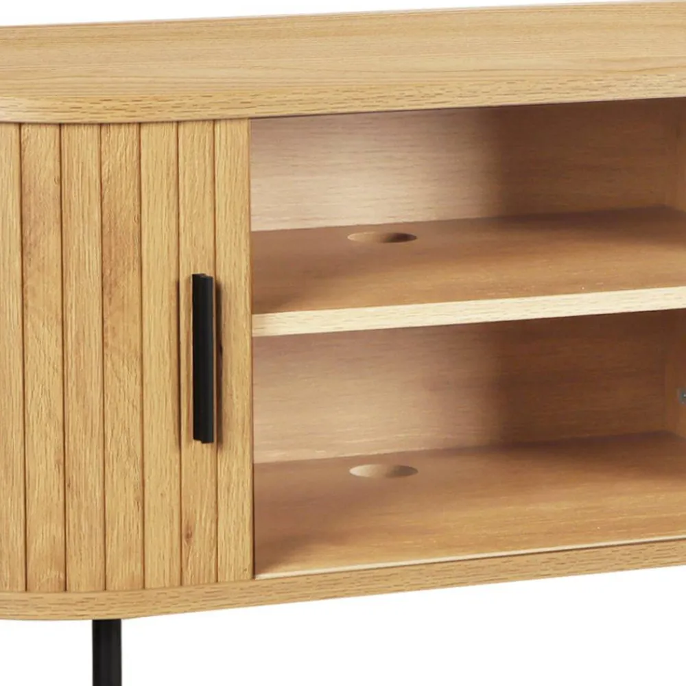 Wohnen Tv & Hifi-Möbel|Lowboards<Ovales TV-Board mit Schiebetüren - Barnetta