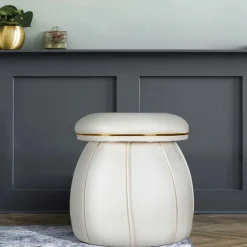 Wohnen Hocker<Pilz Design Hocker in Cremeweiß - Caio