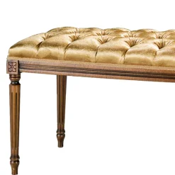 Wohnen Sitzbank<Polsterbank Bettbank in Gold & Buche Braun - Machipo