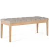 Wohnen Sitzbank<Polsterbank in Beige mit Holzgestell - Briana