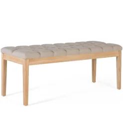 Wohnen Sitzbank<Polsterbank in Beige mit Holzgestell - Briana