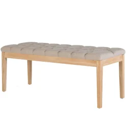 Wohnen Sitzbank<Polsterbank in Beige mit Holzgestell - Briana