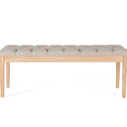 Wohnen Sitzbank<Polsterbank in Beige mit Holzgestell - Briana