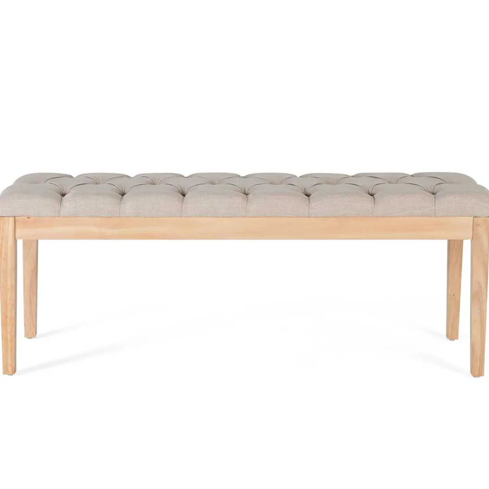 Wohnen Sitzbank<Polsterbank in Beige mit Holzgestell - Briana