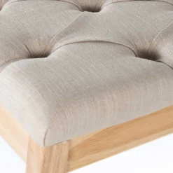 Wohnen Sitzbank<Polsterbank in Beige mit Holzgestell - Briana